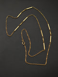 Edwardian Art Deco Gold Filled Bar Link Necklace, Ornate Antique Chain (25.5")