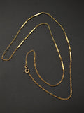 Edwardian Art Deco Gold Filled Bar Link Necklace, Ornate Antique Chain (25.5")