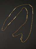 Edwardian Art Deco Gold Filled Bar Link Necklace, Ornate Antique Chain (25.5")