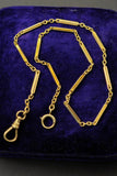 Antique Art Deco 14k Bar Link Cable Link Watch Chain Necklace, 13.5", Gift for Her