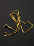 Antique Art Deco 14k Bar Link Cable Link Watch Chain Necklace, 13.5", Gift for Her