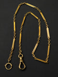Antique Art Deco 14k Bar Link Cable Link Watch Chain Necklace, 13.5", Gift for Her