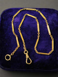 Antique Art Deco 14k Bar Link Cable Link Watch Chain Necklace, 13.5", Gift for Her