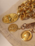 Vintage French 18K Gold Saint Christopher Medal Medallion Pendant, Religious Protection Charm