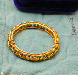 Authentic Vintage Tiffany & Co. 18k Yellow Gold Bamboo Link Bracelet, Tiffany and Co, 7"