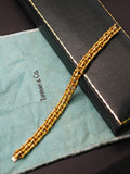Authentic Vintage Tiffany & Co. 18k Yellow Gold Bamboo Link Bracelet, Tiffany and Co, 7"
