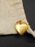 Antique Late Victorian Petite Charm Size 14K Solid Gold Heart Locket, No Monogram, Circa 1900, Gift for Her