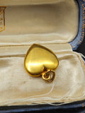 Antique Late Victorian Petite Charm Size 14K Solid Gold Heart Locket, No Monogram, Circa 1900, Gift for Her