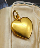 Antique Late Victorian Petite Charm Size 14K Solid Gold Heart Locket, No Monogram, Circa 1900, Gift for Her