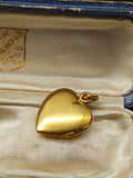 Antique Late Victorian Petite Charm Size 14K Solid Gold Heart Locket, No Monogram, Circa 1900, Gift for Her