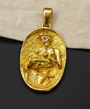 Vintage French 18K Aquarius Zodiac Horoscope Charm Pendant, Lucky Charm