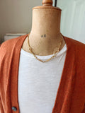 Antique 14k Yellow Gold Trombone Link Cable Link Watch Chain Necklace (Almost 14")