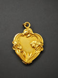 [Sold via Layaway]Antique Art Nouveau French 18k Repoussé Gibson Girl Heart Shape Slide Locket, Gift for Her