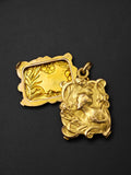 Antique Art Nouveau French 18k Repoussé Gibson Girl Rectangular Slide Locket, Gift for Her