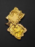 [Sold via Layaway]Antique Art Nouveau French 18k Repoussé Gibson Girl Rectangular Slide Locket, Gift for Her
