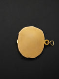 Antique Art Nouveau French 18k Repoussé Gibson Girl Oval Slide Locket, Gift for Her