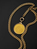 Antique 1918 Mexican 20 Peso Gold Coin Pendant in 10K Bezel