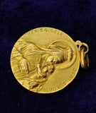 Antique French 18K  Jesus and  Virgin Mary Double-sided Religious Medal Charm Pendant, Protection Charm
