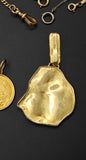 Vintage 14K Gold Egyptian Pharaoh Pendant | Large Ancient Egypt Revival Charm | Hieroglyphic Gold Pendant |  Lucky Charm