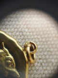 Antique French 18K Gold Gaul Medal Pendant, AS Harden Vercingetorix Gallic Rooster Coin Pendant, Early 1920s