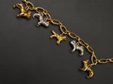 Vintage 8K/14K Yellow and White Gold French Bulldog Charm Pendant, Gift for Her