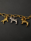 Vintage 8K/14K Yellow and White Gold French Bulldog Charm Pendant, Gift for Her