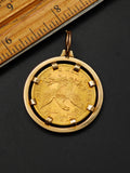 Antique 1899 United States Liberty Head Gold Coin Pendant in French 18K Bezel