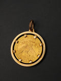 Antique 1899 United States Liberty Head Gold Coin Pendant in French 18K Bezel
