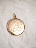 Antique 14k Diamond Deer Elk Locket, Monogram AF