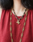 Antique Edwardian 14k Filigree Sautoir Necklace, 32.25"