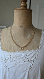 Antique 18K Solid Yellow Gold Big Curvy Link Albert Watch Chain Necklace, 20.5", Gift for Her