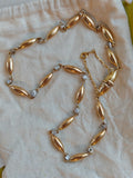 Vintage 18K Torpedo Link Platinum Bezel Set Old Mine Old European Cut Diamond Stationed Necklace, 2.25 CTW, 16.5", Gift for Her