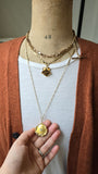 Antique Art Nouveau Repoussé 10K Gold Starburst Old Mine Diamond Locket