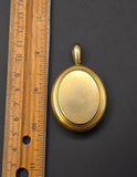Large Antique Victorian English 15K 15CT Solid Gold Old Cut Diamond  Oval Locket, 0.50 CTW, Circa 1880s