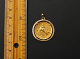 Romantic Vintage Antique French 18K Gold Medallion Pendant – Signed L. Lafitte