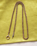 Antique Victorian 10K Solid Gold Double Interlocking Link Collar Chain Necklace, Locket Watch Chain, 17.5 Inches