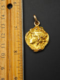 Antique Art Nouveau 18K Gold Repousse Locket Necklace: Gibson Girl, 1911