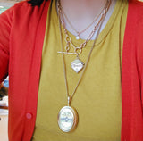 Large Antique Victorian English 15K 15CT Solid Gold Old Cut Diamond  Oval Locket, 0.50 CTW, Circa 1880s