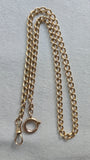 Antique 18K Solid Yellow Gold Big Curvy Link Albert Watch Chain Necklace, 20.5", Gift for Her