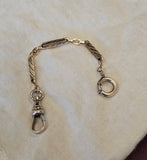 Antique Gold Filled Swivel Dog Clip Bolt Clasp Set, Chain Connector Extender, Charm Holder, Old Findings, Watch Chain Fob Parts
