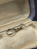 Antique 18K Solid White Gold Dog Clip Clasp, Watch Chain Fob Part