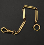 Antique Gold Filled Watch Chain Extender: Swivel Dog Clip Clasp Set