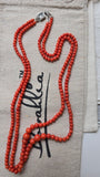 Antique Vintage Double-Strand Natural Undyed Mediterranean Red Coral Bead Necklace, Gift for Her