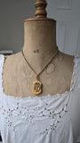 Antique Victorian 17" Gold Filled Ornate Heavy Gauge Interlocking Link Collar Chain, Gift for Her