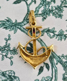 Vintage 18K Gold Anchor Charm/Pendant, Lucky Charm, Protection Talisman