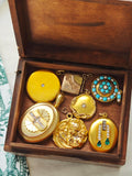 Large Antique Victorian English 15K 15CT Solid Gold Old Cut Diamond  Oval Locket, 0.50 CTW, Circa 1880s