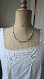 Antique 14k Bar Link Belcher/Biker Link Watch Chain Necklace, Gift for Her
