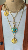Antique Art Deco 14k Bar Link Cable Link Watch Chain Necklace, 13.5", Gift for Her
