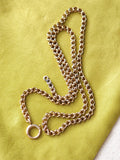 Antique Victorian 10K Solid Gold Double Interlocking Link Collar Chain Necklace, Locket Watch Chain, 17.5 Inches