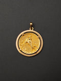 Romantic Vintage Antique French 18K Gold Medallion Pendant – Signed L. Lafitte